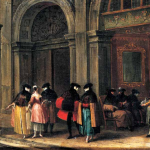 Dipinto di Francesco Guardi, Uomini mascherati che prendono il caffè al Florian