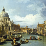 Canaletto, L’ingresso a Canal Grande con la dogana e la chiesa della Salute (1730 circa; olio su tela, 49,6 x 73,6 cm; Houston, Museum of Fine Arts)